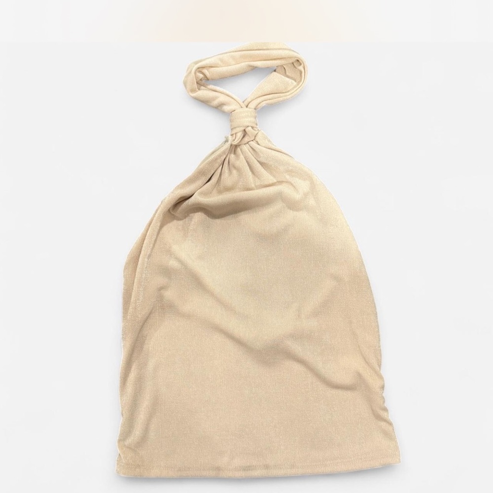 Beige tie-up top